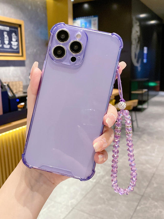 SHEIN Funda para teléfono con cadena de cristal, suave anticaída para iPhone 13 Pro - Quierox - Tienda Online