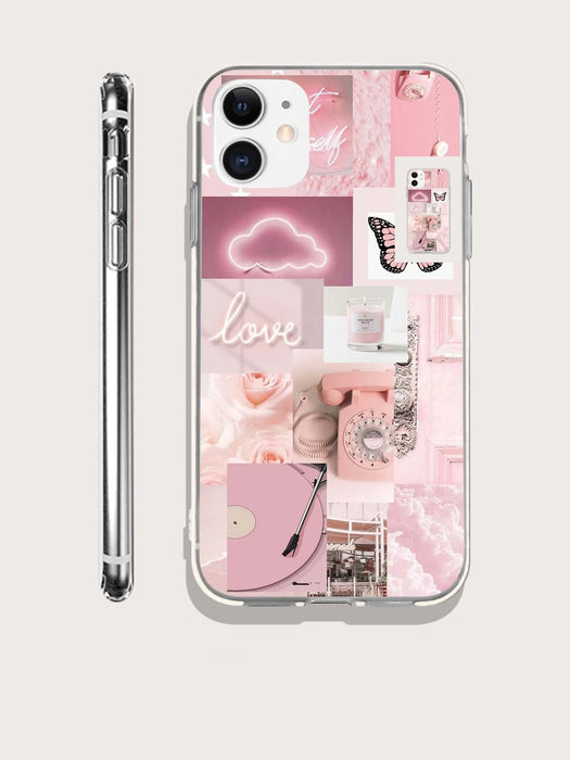 Shein Funda para teléfono con collage estético rosa compatible con iPhone 11 - Quierox - Tienda Online