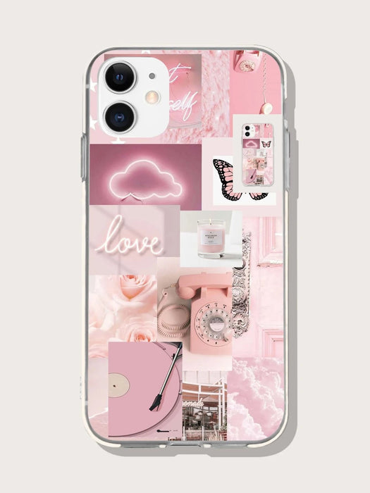 Shein Funda para teléfono con collage estético rosa compatible con iPhone 11 pro max - Quierox - Tienda Online