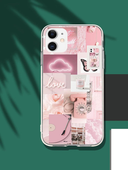 Shein Funda para teléfono con collage estético rosa compatible con iPhone 11 pro max - Quierox - Tienda Online