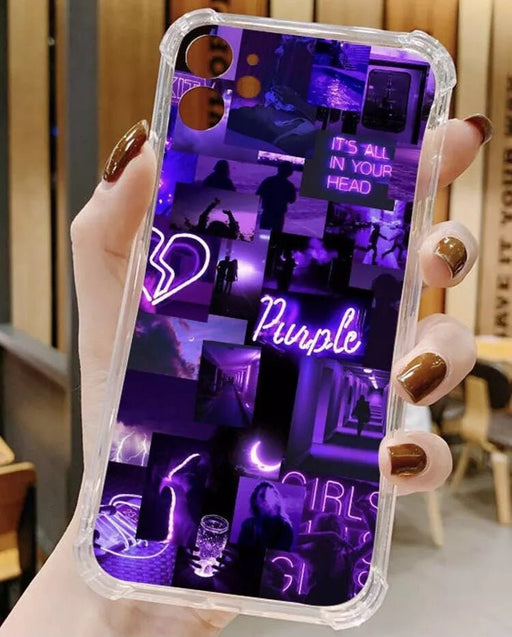 Shein Funda para telefono con collage purpura compatible con iphone 11 pro max - Quierox - Tienda Online