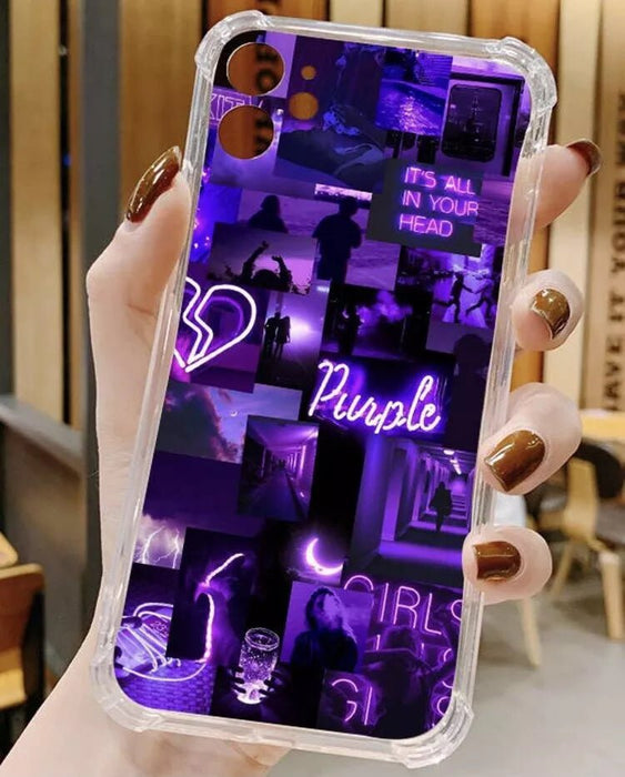Shein Funda para telefono con collage purpura compatible con iphone 11 pro max - Quierox - Tienda Online