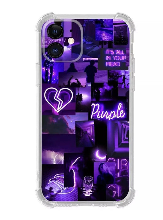 Shein Funda para telefono con collage purpura compatible con iphone 11 pro max - Quierox - Tienda Online