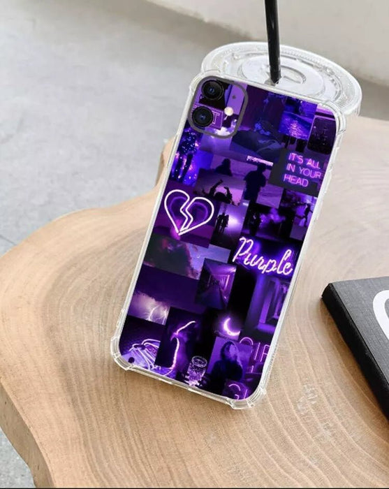 Shein Funda para telefono con collage purpura compatible con iphone 11 pro max - Quierox - Tienda Online
