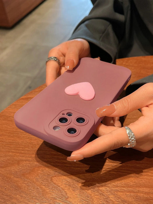 Shein Funda para teléfono con decoración de corazón 3D compatible con iPhone XS Max - Quierox - Tienda Online