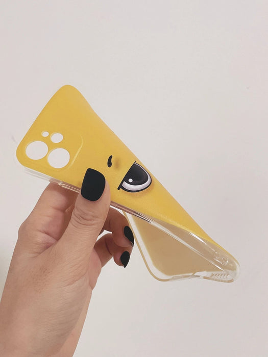SHEIN Funda para teléfono con diseño de cara de dibujos animados divertida de Apple Yellow Edit - Quierox - Tienda Online