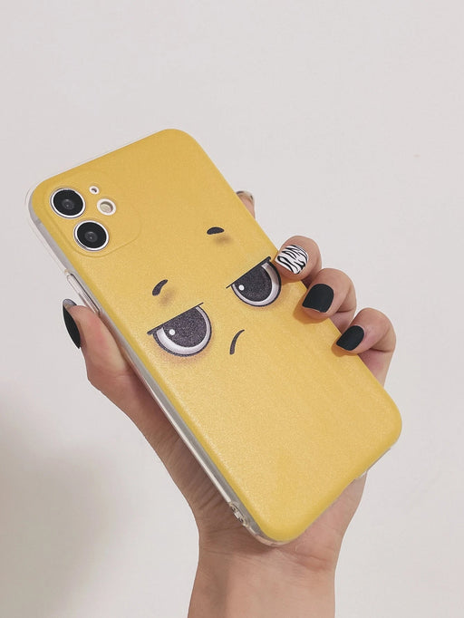 SHEIN Funda para teléfono con diseño de cara de dibujos animados divertida de Apple Yellow Edit - Quierox - Tienda Online
