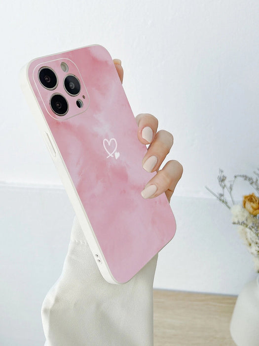 Shein Funda para teléfono con diseño de corazón rosa compatible con iPhone - Quierox - Tienda Online