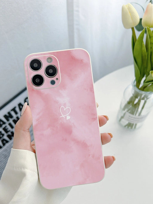 Shein Funda para teléfono con diseño de corazón rosa compatible con iPhone - Quierox - Tienda Online