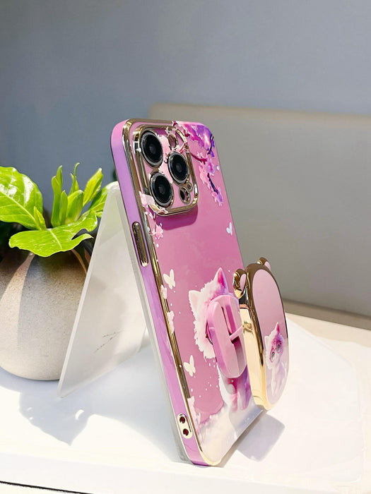Shein Funda para teléfono con diseño de gato de dibujos animados y flores y agarre para teléfono que se destaca - Quierox - Tienda Online