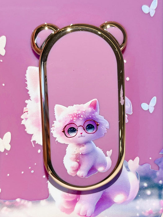 Shein Funda para teléfono con diseño de gato de dibujos animados y flores y agarre para teléfono que se destaca - Quierox - Tienda Online