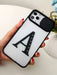 Shein Funda para teléfono con diseño de letra M y cubierta deslizante para cámara - Quierox - Tienda Online