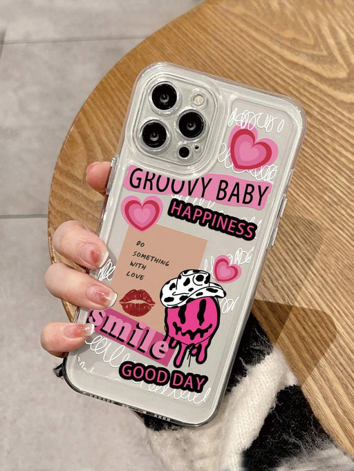 Shein Funda para teléfono con diseño de letras y corazones rosas de la década de 2000 - Quierox - Tienda Online