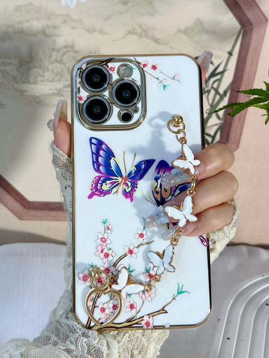 Shein Funda para teléfono con diseño de mariposa y correa para la mano - Quierox - Tienda Online