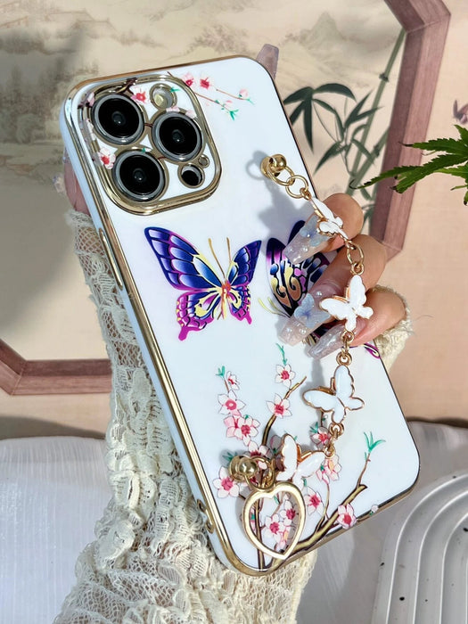 Shein Funda para teléfono con diseño de mariposa y correa para la mano - Quierox - Tienda Online