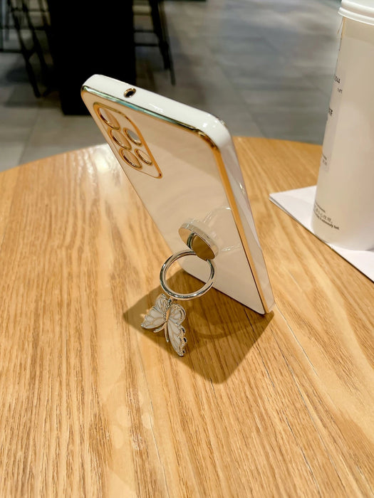 Shein Funda para teléfono con diseño de mariposa y soporte de anillo plegable, galaxy A03s - Quierox - Tienda Online