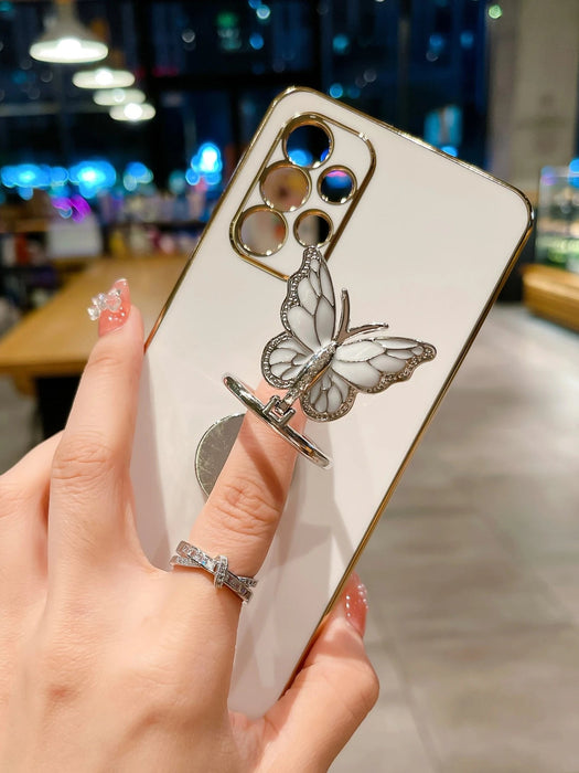 Shein Funda para teléfono con diseño de mariposa y soporte de anillo plegable, galaxy A03s - Quierox - Tienda Online