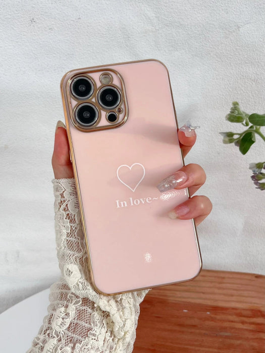 SHEIN Funda para teléfono con estampado de corazón rosa Y2K - Quierox - Tienda Online