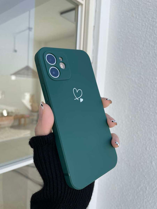 Shein Funda para teléfono con estampado de corazón verde Y2K para iPhone 7P/8P - Quierox - Tienda Online