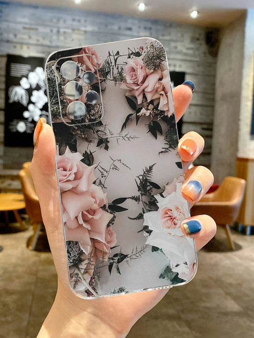 Shein Funda para teléfono con estampado de flores compatible con Galaxy A12 - Quierox - Tienda Online
