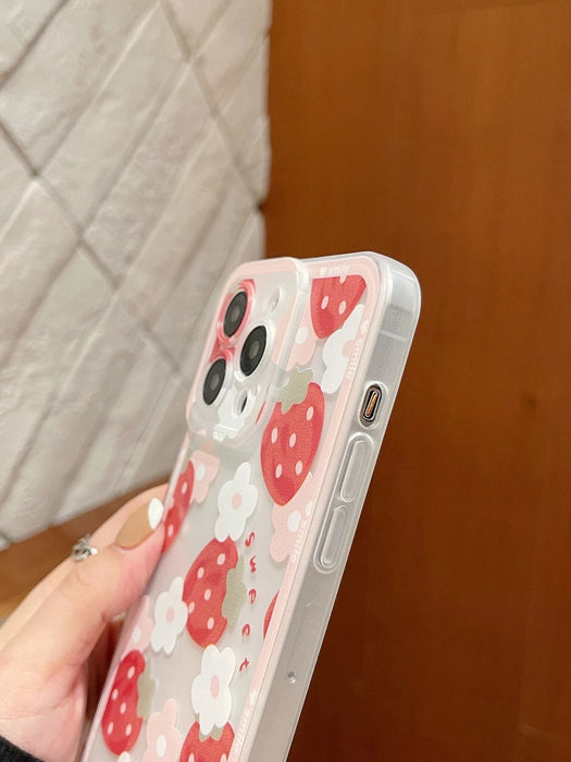 Shein Funda para teléfono con estampado de flores de verano, 1 pieza, color rosa fresa - Quierox - Tienda Online