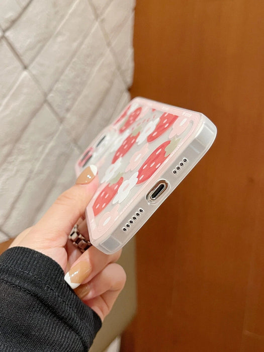 Shein Funda para teléfono con estampado de flores de verano, 1 pieza, color rosa fresa - Quierox - Tienda Online