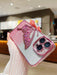 Shein Funda para teléfono con forma de ala con cuentas y purpurina ombré galvanizada de color rosa - Quierox - Tienda Online