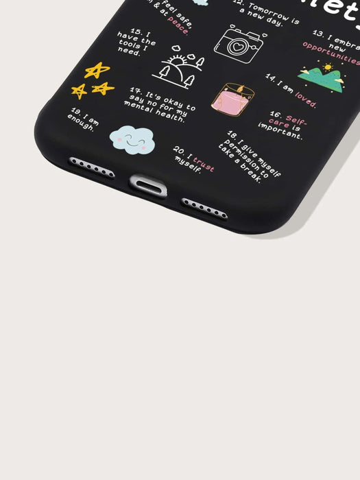 Shein Funda para teléfono con gráfico de eslogan para iPhone 13 pro max - Quierox - Tienda Online