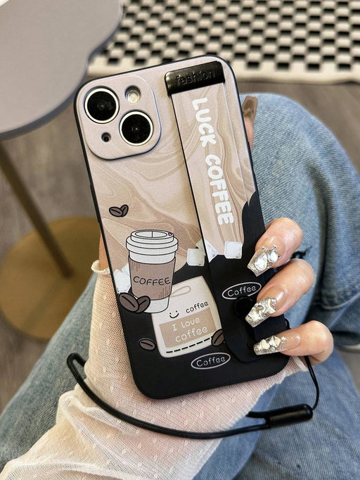 Shein Funda para teléfono con pulsera de TPU con diseño de taza de café - Quierox - Tienda Online