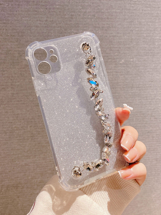 SHEIN Funda para teléfono con purpurina y brazalete de diamantes de imitación - Quierox - Tienda Online