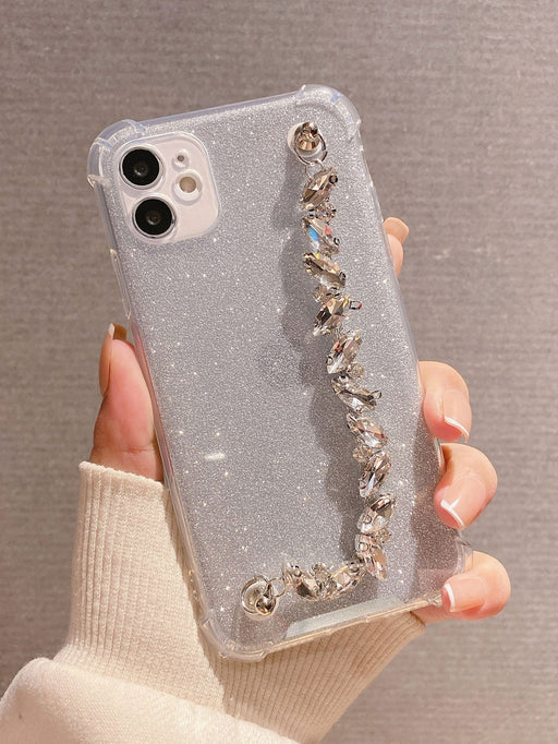 SHEIN Funda para teléfono con purpurina y brazalete de diamantes de imitación - Quierox - Tienda Online