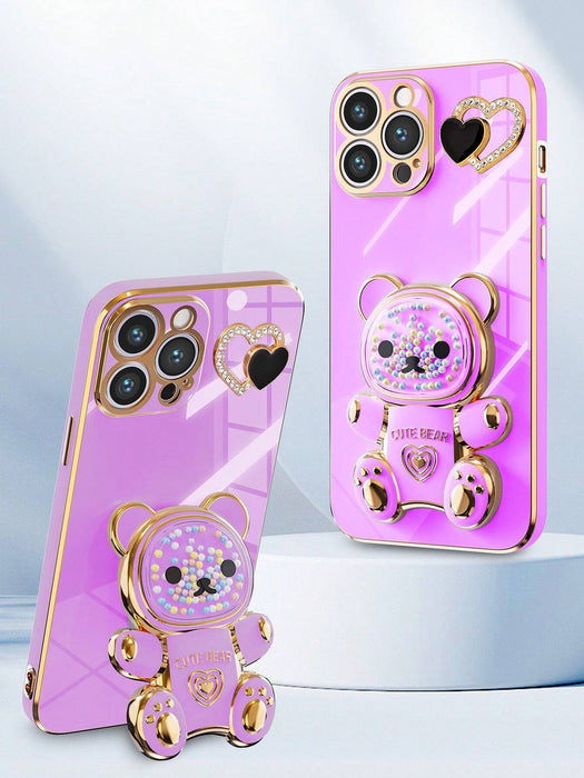 SHEIN Funda para teléfono DIY con diseño de oso de caramelo arcoíris para iPhone 15 Pro Max - Quierox - Tienda Online