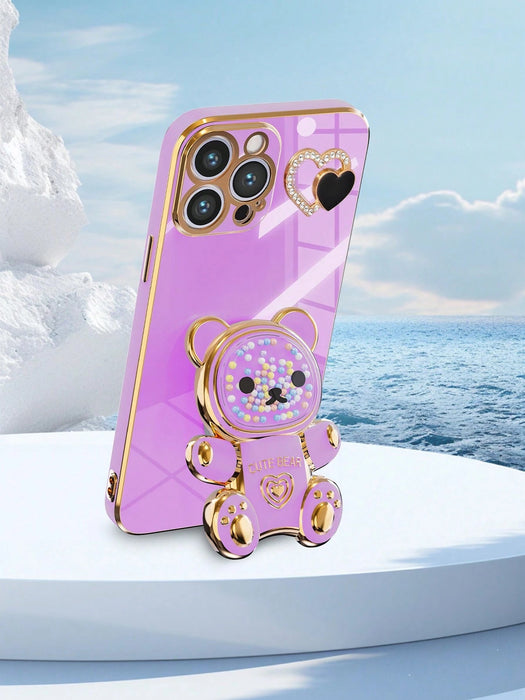 SHEIN Funda para teléfono DIY con diseño de oso de caramelo arcoíris para iPhone 15 Pro Max - Quierox - Tienda Online