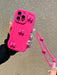 Shein Funda para teléfono rosa intenso con lazo y volantes, anticaídas, compatible con iPhone 14 pro max - Quierox - Tienda Online