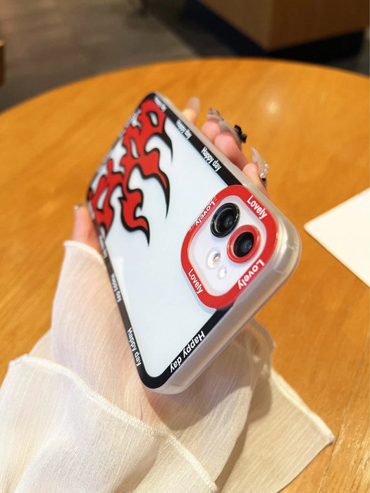 Shein Funda para teléfono transparente con estampado de llamas para iphone 13 promax - Quierox - Tienda Online