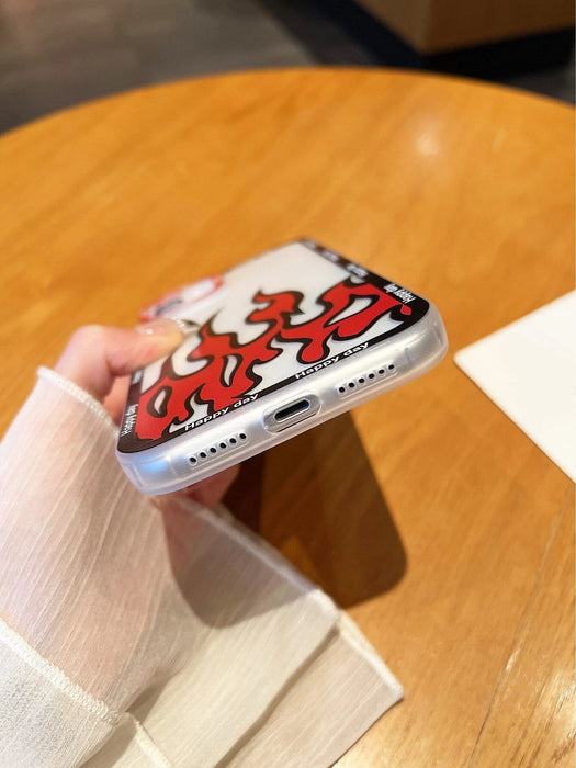 Shein Funda para teléfono transparente con estampado de llamas para iphone 13 promax - Quierox - Tienda Online