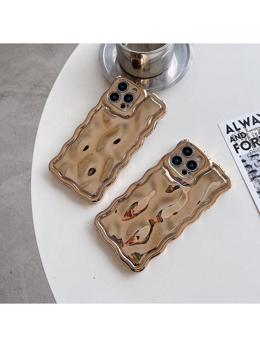 Shein Funda premium con textura de meteorito floral electrochapada dorada, compatible con iPhone 13 pro max - Quierox - Tienda Online