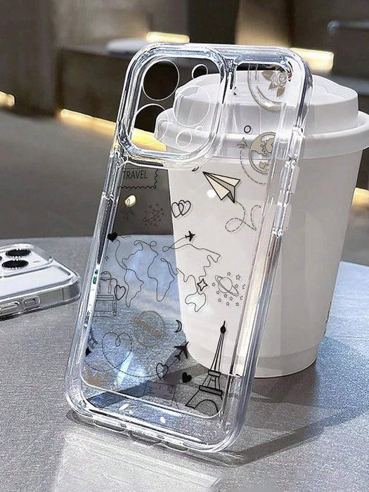 Shein Funda protectora de TPU con diseño de avión de papel, anticaídas, compatible con iPhone - Quierox - Tienda Online
