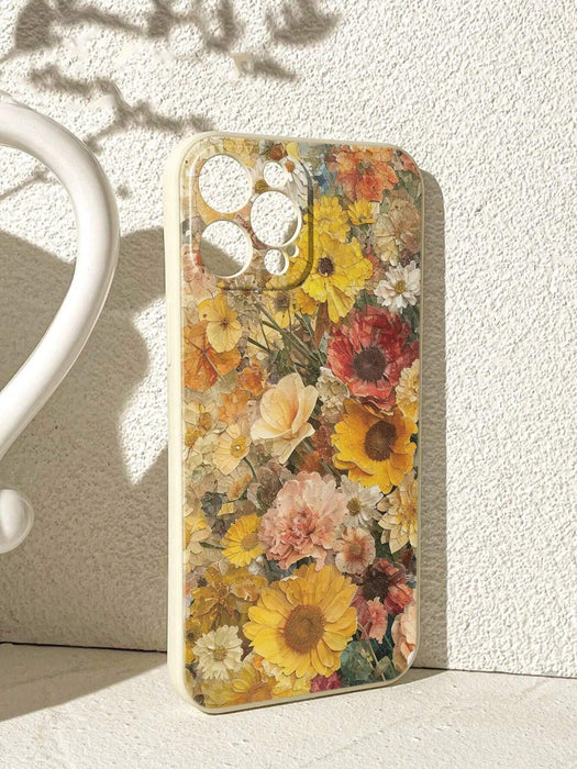 SHEIN Funda protectora de TPU suave y resistente a los golpes con diseño de girasoles de verano y manzana. - Quierox - Tienda Online