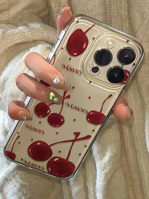 Shein Funda protectora gruesa para teléfono transparente y con diseño de cerezas para iphone XR - Quierox - Tienda Online