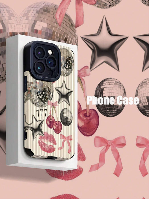 SHEIN Funda protectora minimalista a rayas con diseño de cerezas para iphone 11 - Quierox - Tienda Online