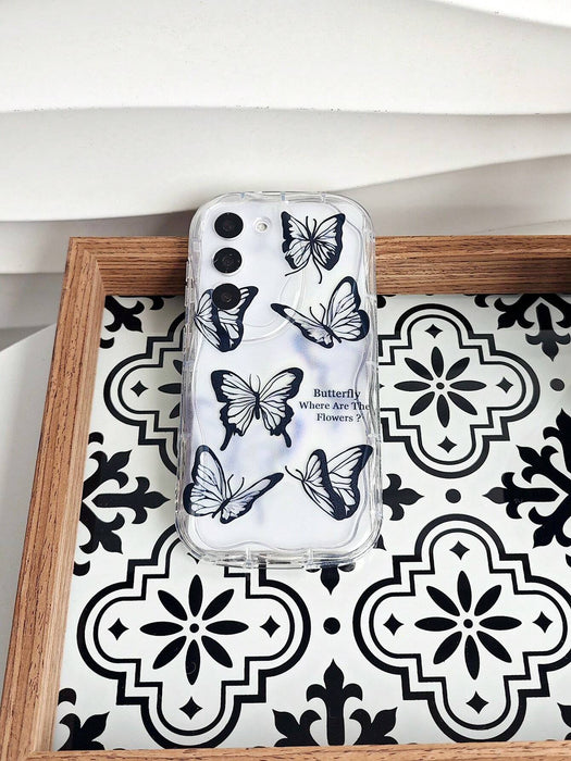 Shein Funda semitransparente creativa con diseño de mariposa negra y dibujos animados para mujer - Quierox - Tienda Online