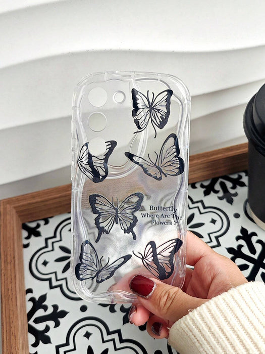 Shein Funda semitransparente creativa con diseño de mariposa negra y dibujos animados para mujer - Quierox - Tienda Online