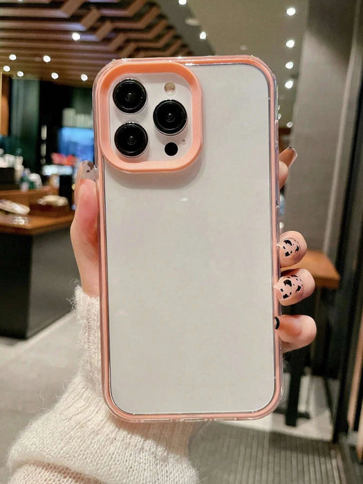 Shein Funda transparente a prueba de golpes con diseño de bloques de colores para iPhone - Quierox - Tienda Online