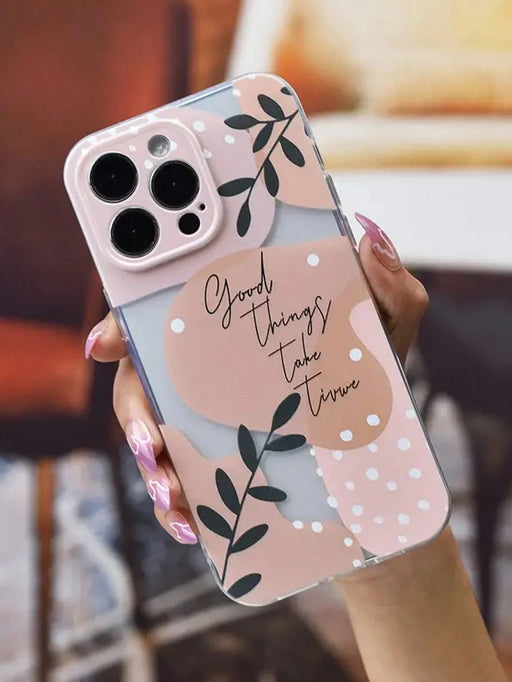 Shein Funda transparente a prueba de golpes con diseño de hojas - Quierox - Tienda Online