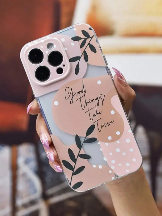 Shein Funda transparente a prueba de golpes con diseño de hojas - Quierox - Tienda Online