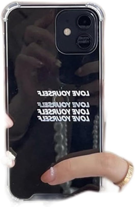 SheIn Funda transparente con diseño de letras y correa de perla sintética transparente - Quierox - Tienda Online