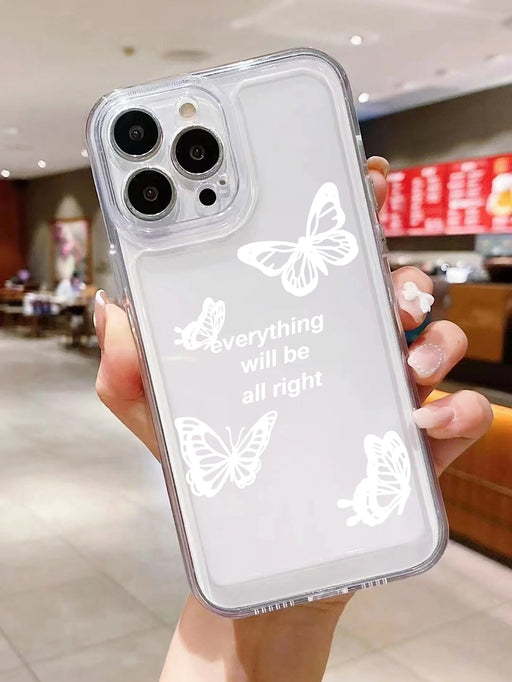 Shein Funda transparente con estampado de mariposas Fairycore compatible con iPhone 13 pro max - Quierox - Tienda Online