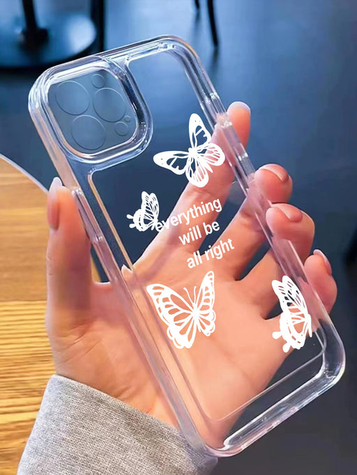 Shein Funda transparente con estampado de mariposas Fairycore compatible con iPhone 13 pro max - Quierox - Tienda Online