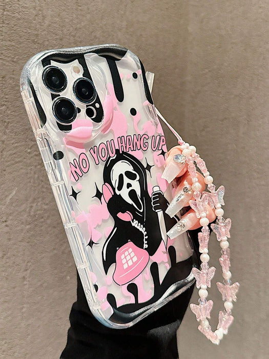 Shein Funda transparente de Halloween para Apple con diseño de calavera rosa, compatible con iPhone - Quierox - Tienda Online